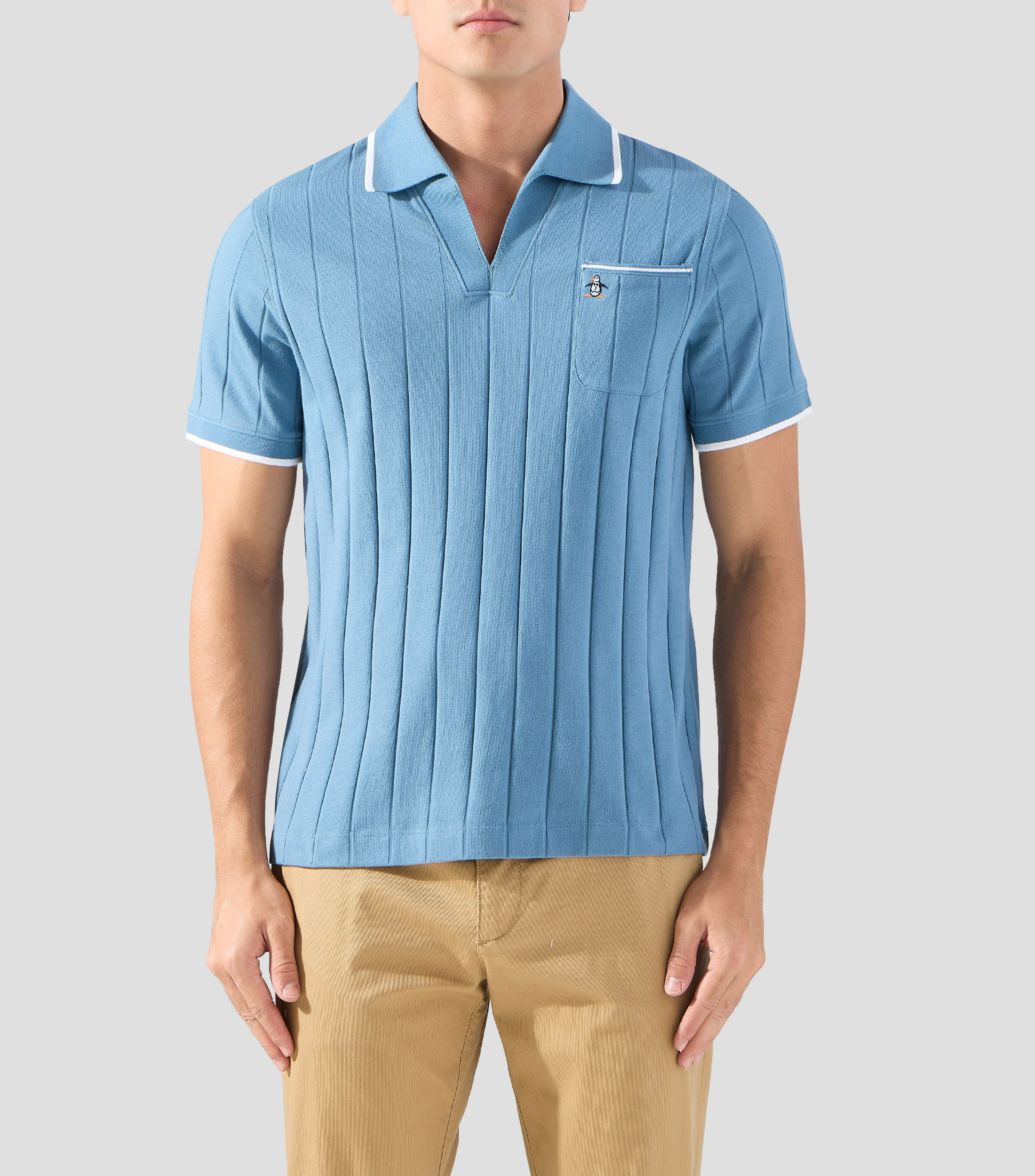 Playera tipo polo manga corta rayas Hombre